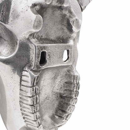 Bullen Schädel Silber 49 x 10 x 36 cm Aluminium