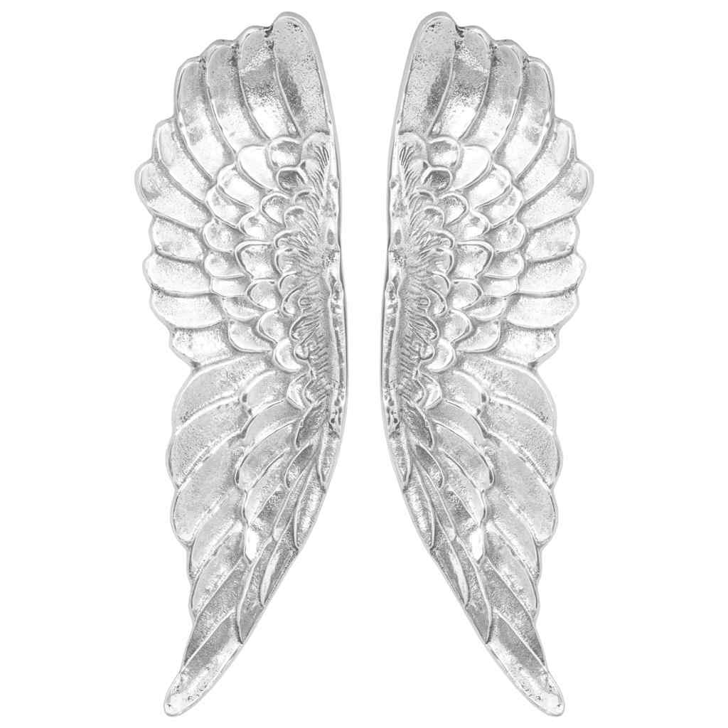 Flügel-Skulptur Silber 31 x 5 x 91 cm Aluminium
