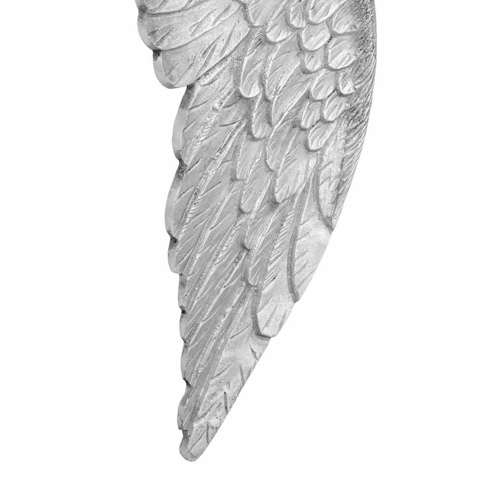 Flügel-Skulptur Silber 17 x 5 x 59 cm Aluminium