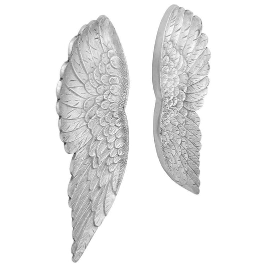 Flügel-Skulptur Silber 17 x 5 x 59 cm Aluminium