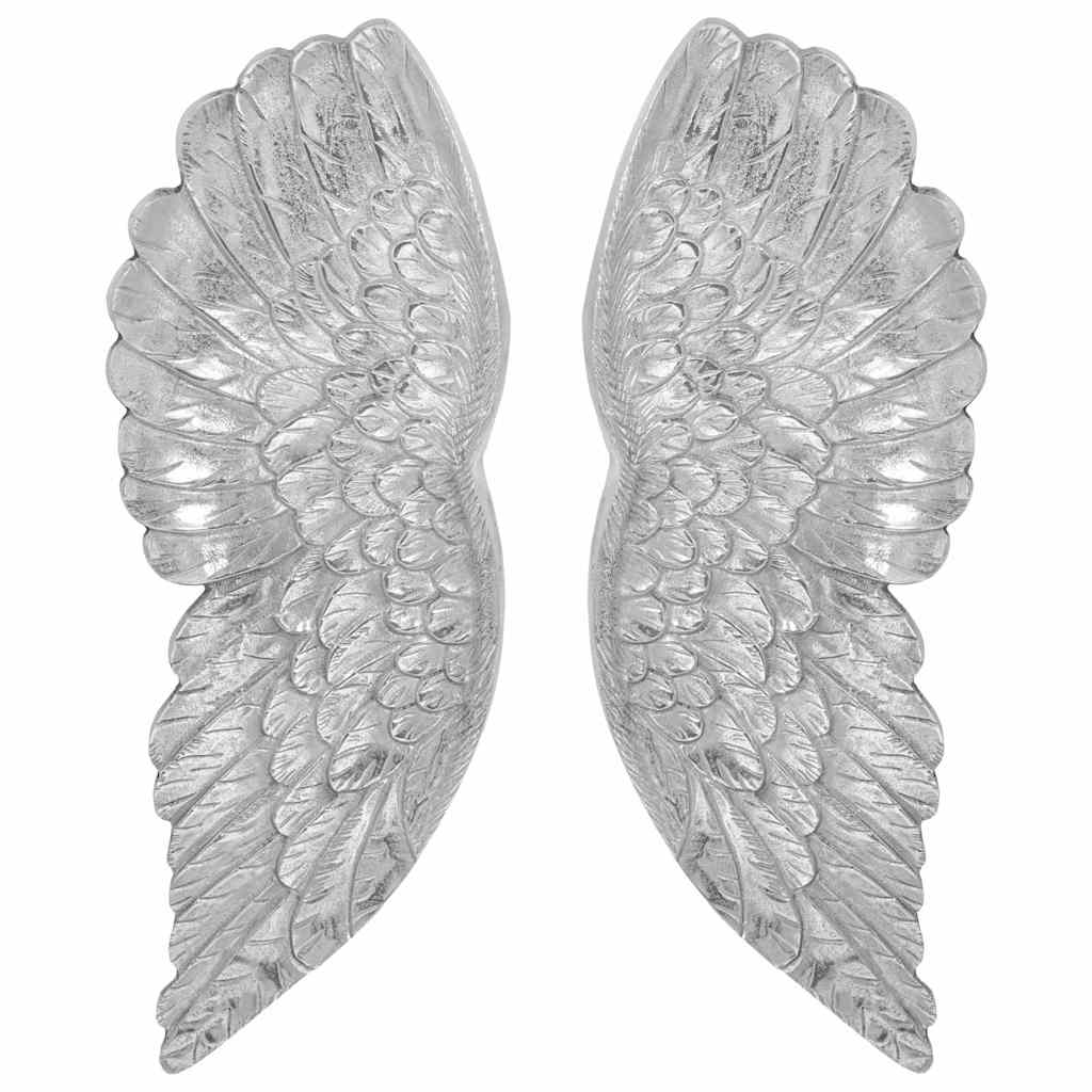 Flügel-Skulptur Silber 17 x 5 x 59 cm Aluminium