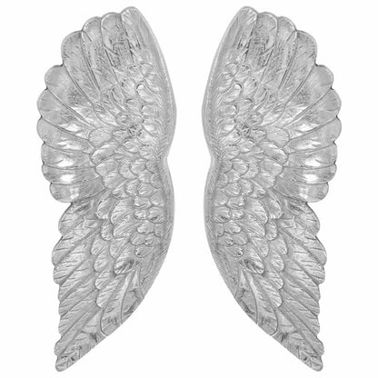 Flügel-Skulptur Silber 17 x 5 x 59 cm Aluminium