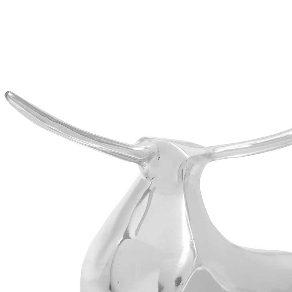 Stierskulptur Silber 37 x 44 x 17 cm Aluminium