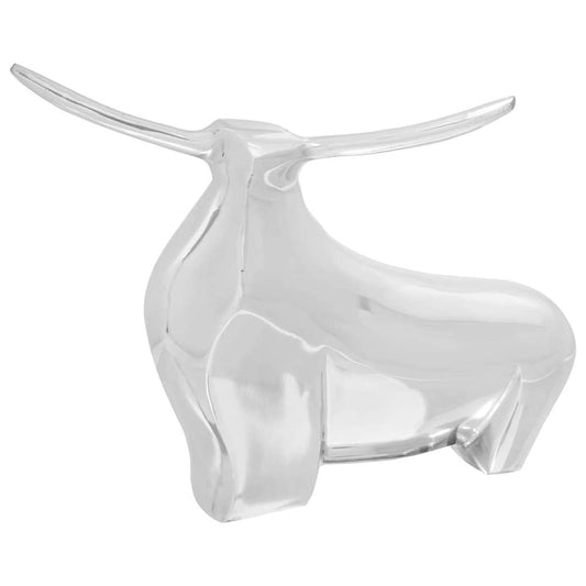 Stierskulptur Silber 37 x 44 x 17 cm Aluminium
