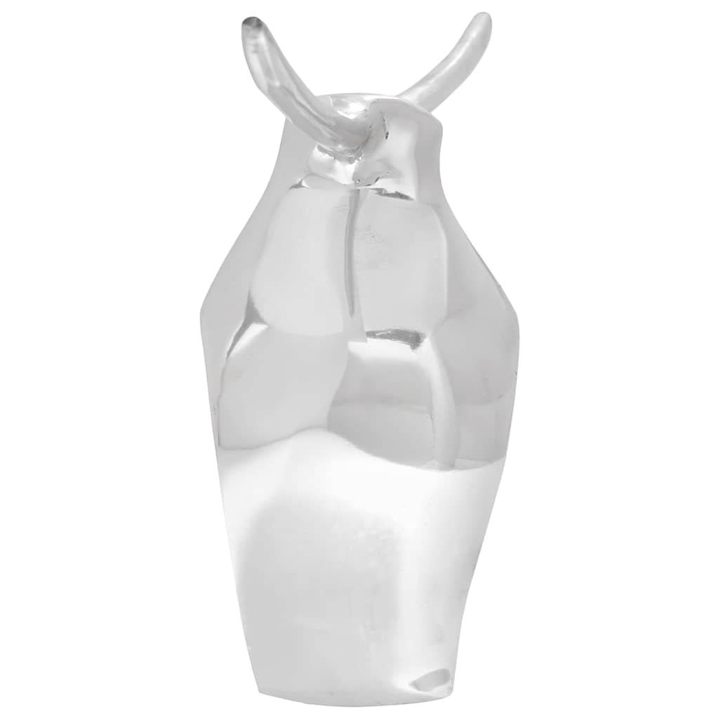 Stierskulptur Silber 37 x 44 x 17 cm Aluminium