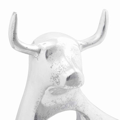 Stierskulptur Silber 22 x 9.5 x 34 cm Aluminium
