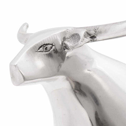Stierskulptur Silber 20 x 17 x 23 cm Aluminium