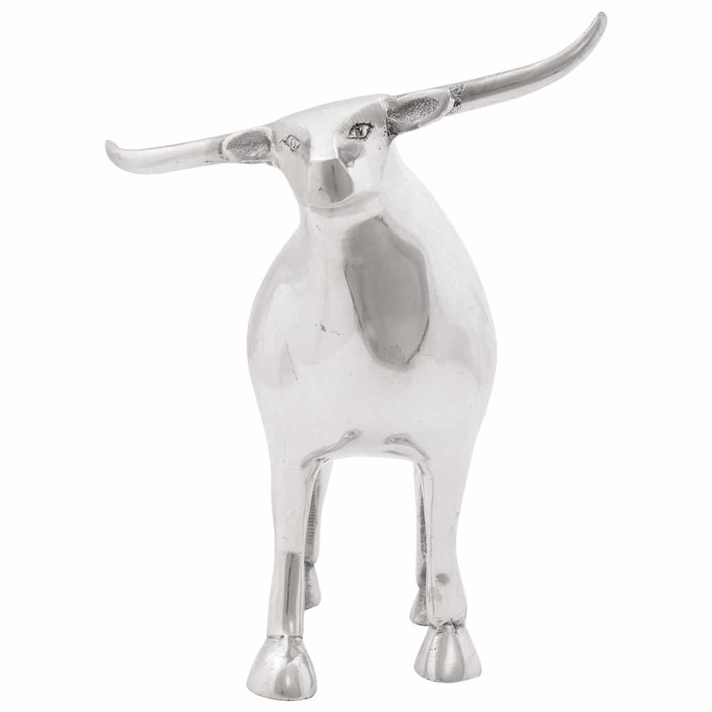 Stierskulptur Silber 20 x 17 x 23 cm Aluminium