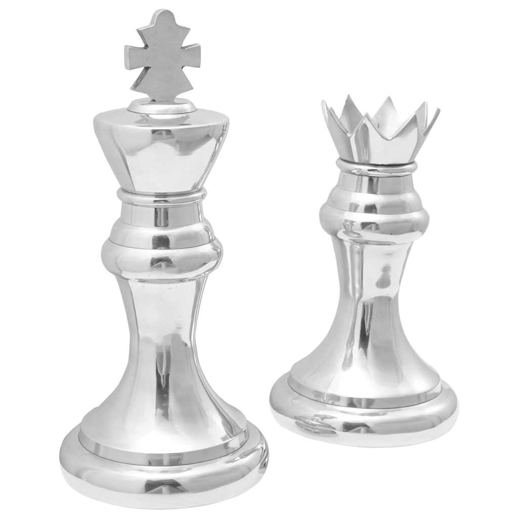Skulpturen 2 pcs Silber Aluminium
