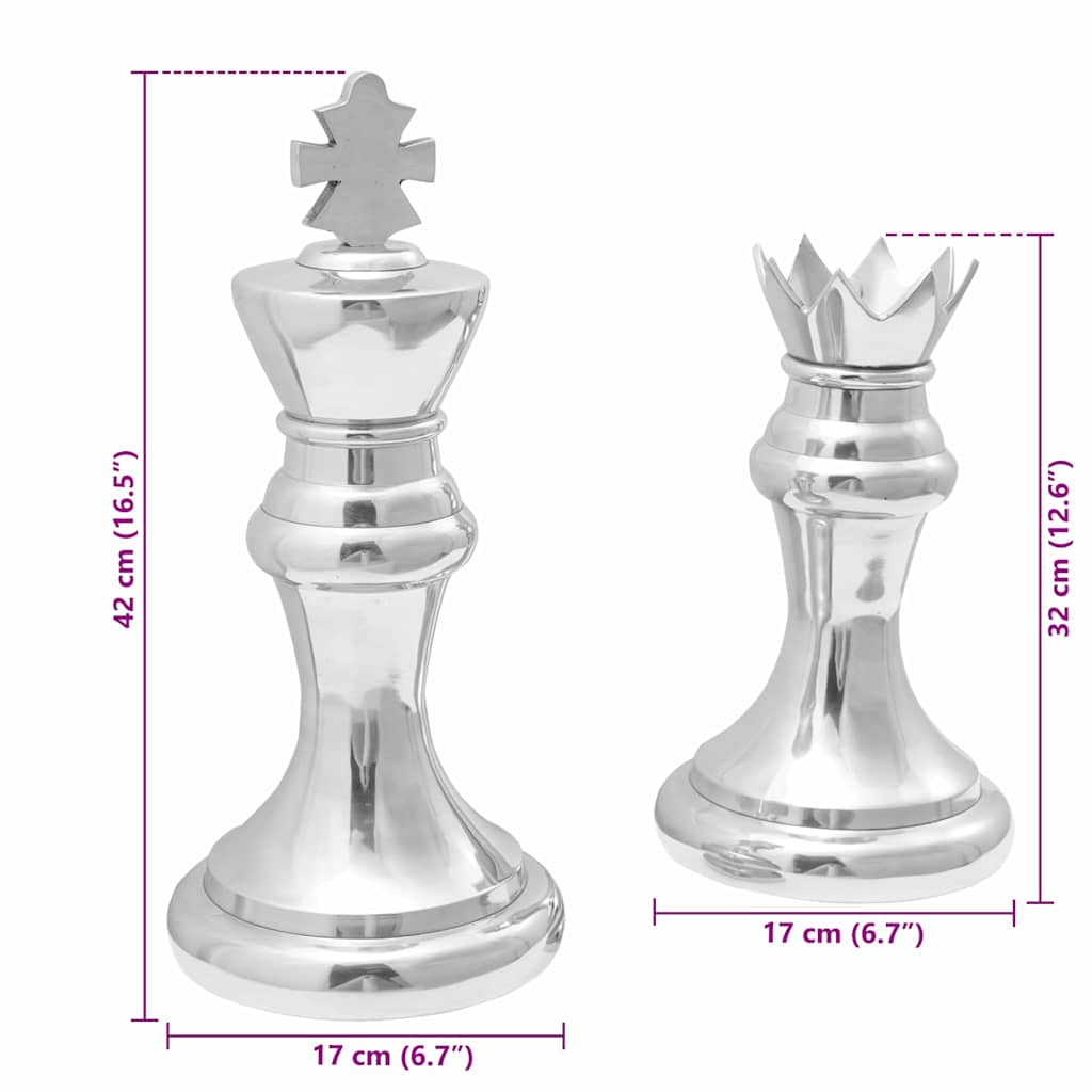 Skulpturen 2 pcs Silber Aluminium