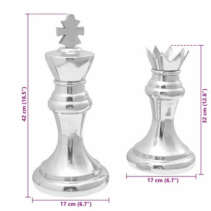 Skulpturen 2 pcs Silber Aluminium