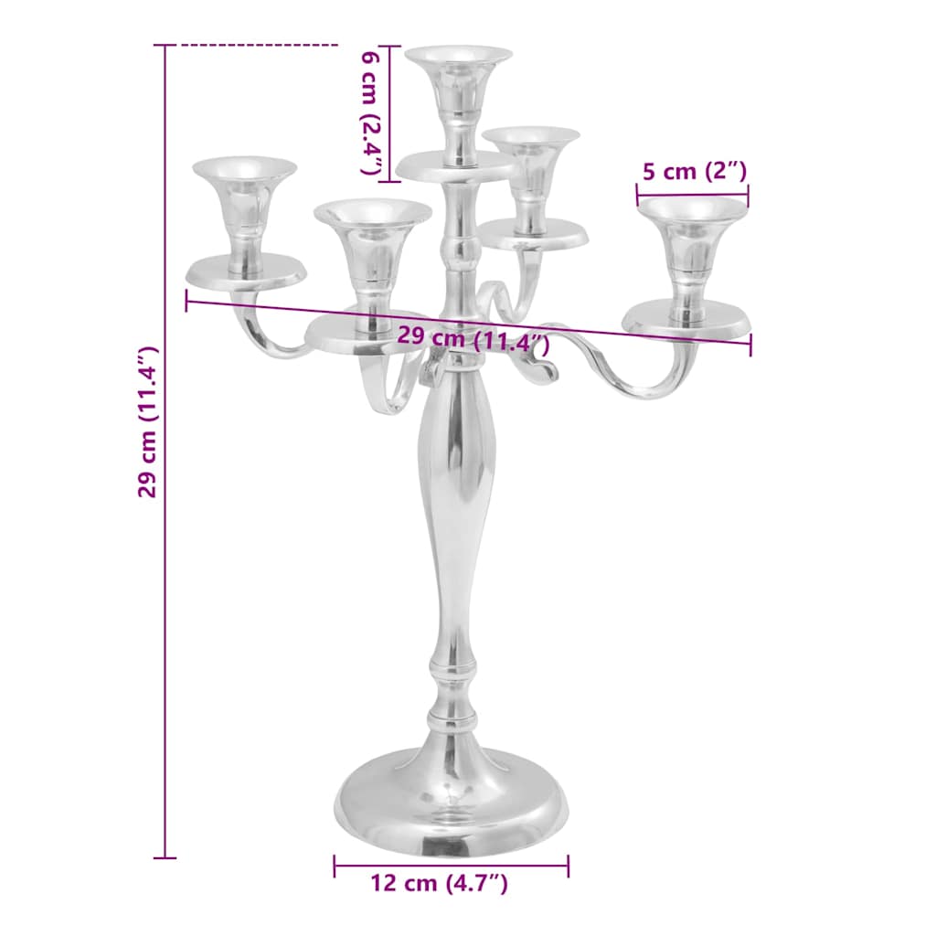 Kerzenhalter Silber 29 x 29 x 40 cm Aluminium