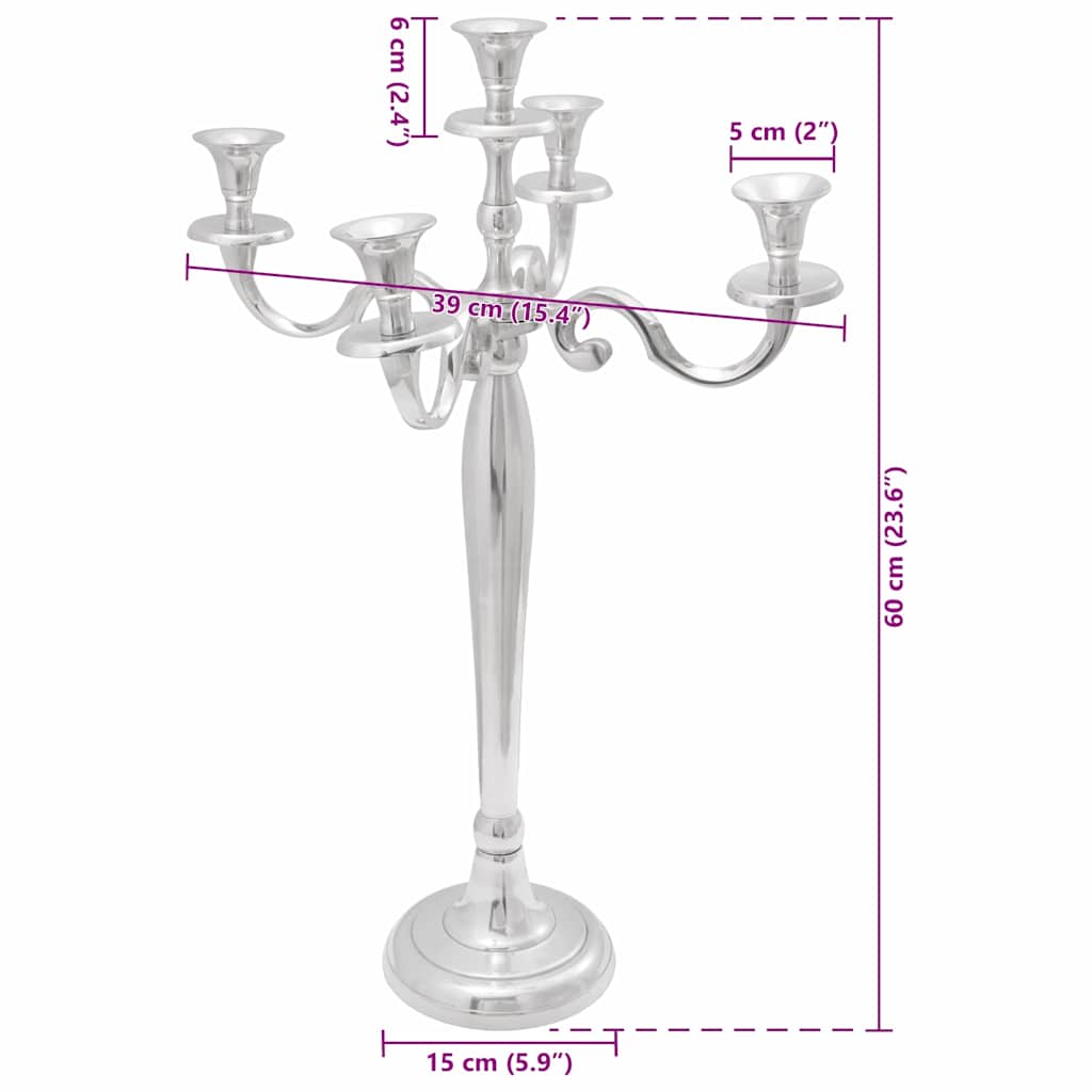 Kerzenhalter Silber 39 x 39 x 60 cm Aluminium
