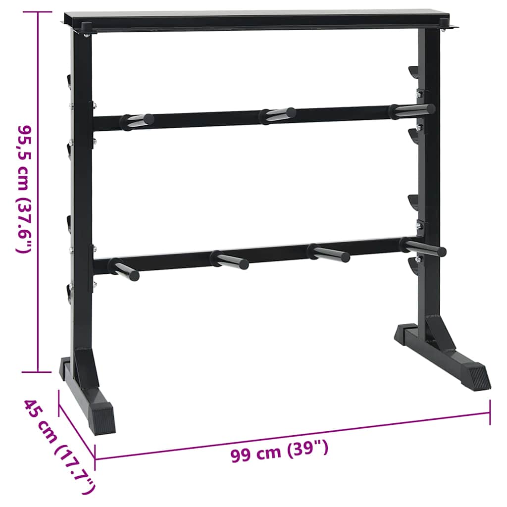 Hantel Rack Schwarz 99 x 45 x 95.5 cm Pulverbeschichteter Stahl