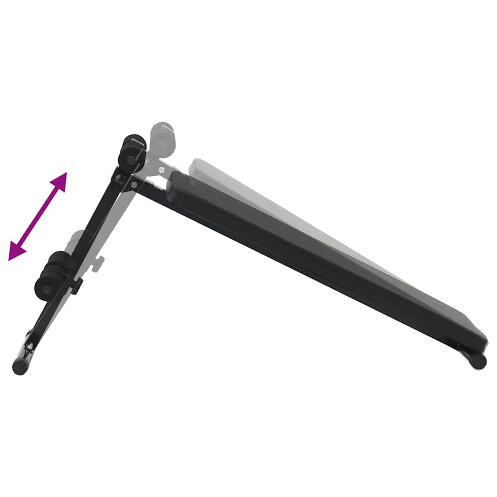 Bauchtrainer Schwarz 124 x 33.5 x 55 cm