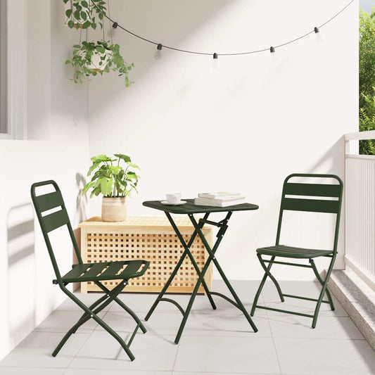 Garten Klappstuhl 2 pcs Grün 55 x 56,5 x 91cm Stahl