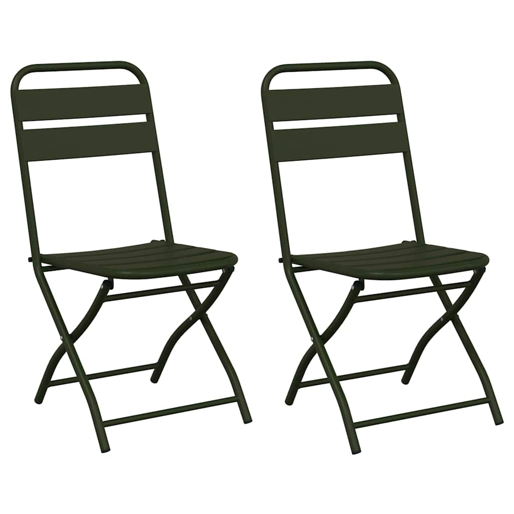 Garten Klappstuhl 2 pcs Grün 55 x 56,5 x 91cm Stahl