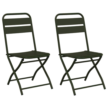Garten Klappstuhl 2 pcs Grün 55 x 56,5 x 91cm Stahl