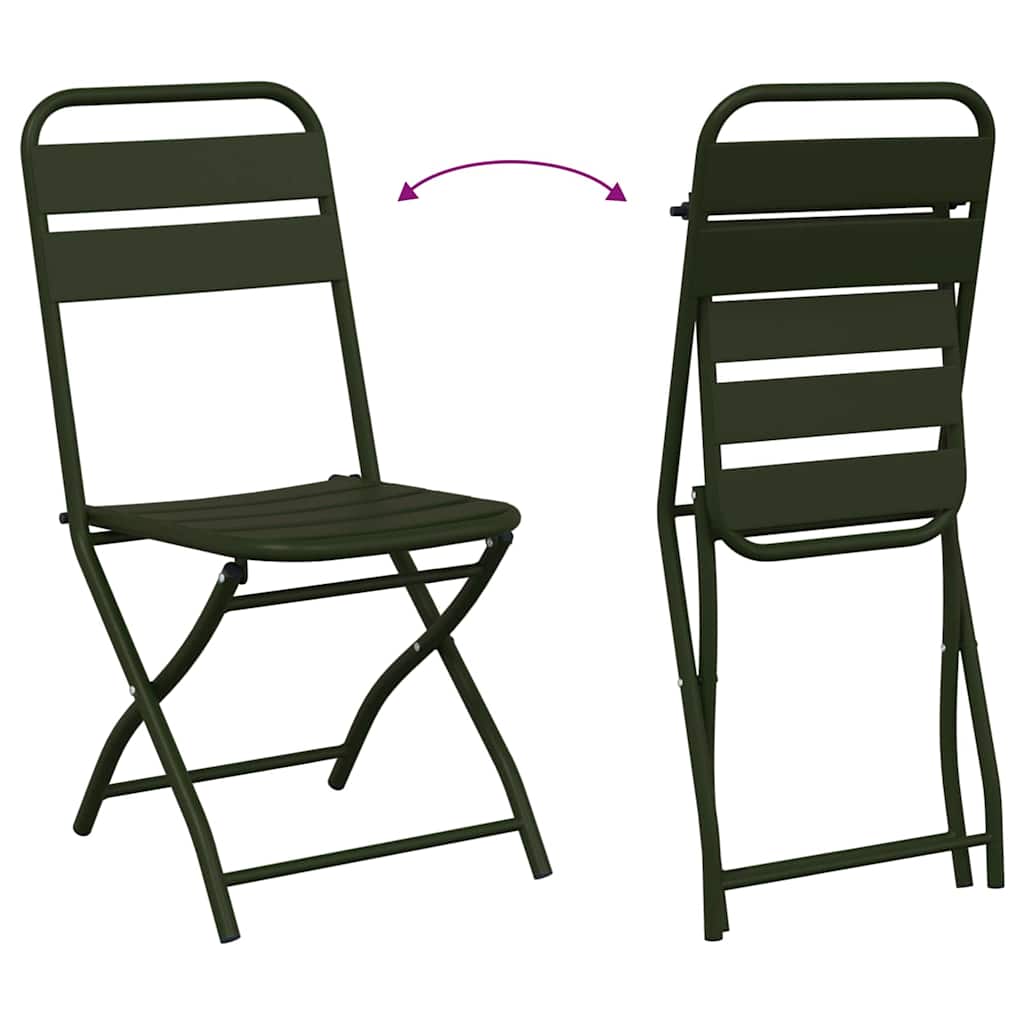 Garten Klappstuhl 2 pcs Grün 55 x 56,5 x 91cm Stahl