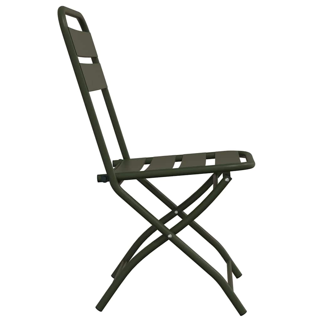 Garten Klappstuhl 2 pcs Grün 55 x 56,5 x 91cm Stahl