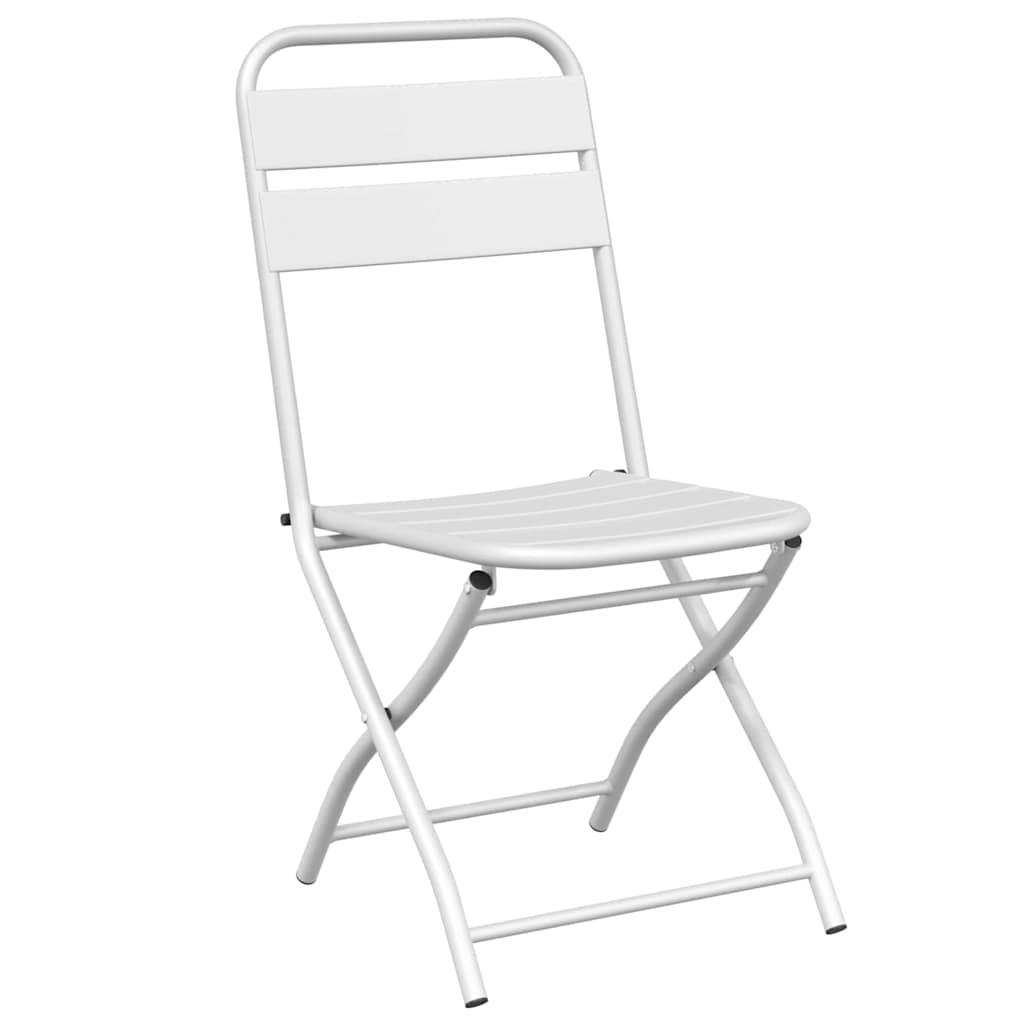 Garten Klappstuhl 2 pcs Weiß 55 x 56,5 x 91cm Stahl