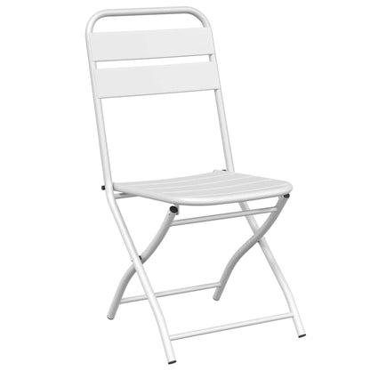 Garten Klappstuhl 2 pcs Weiß 55 x 56,5 x 91cm Stahl