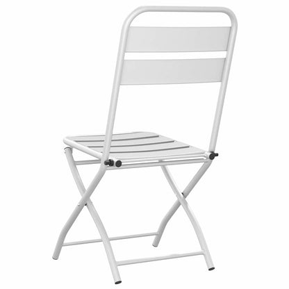 Garten Klappstuhl 2 pcs Weiß 55 x 56,5 x 91cm Stahl
