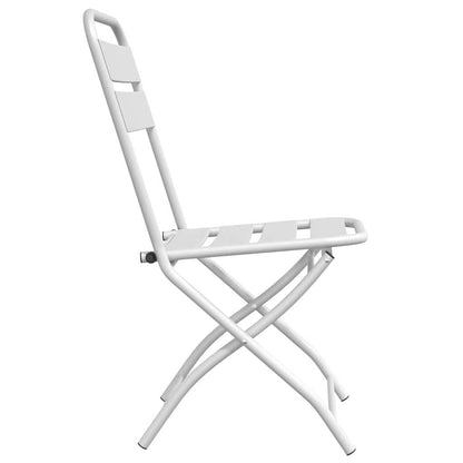 Garten Klappstuhl 2 pcs Weiß 55 x 56,5 x 91cm Stahl