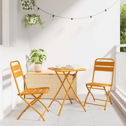 Garten Klappstuhl 2 pcs Senfgelb 55 x 56,5 x 91cm Stahl