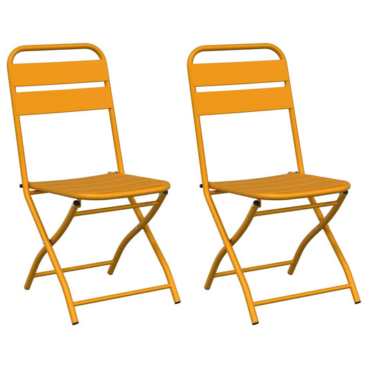 Garten Klappstuhl 2 pcs Senfgelb 55 x 56,5 x 91cm Stahl