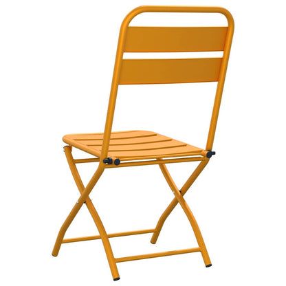 Garten Klappstuhl 2 pcs Senfgelb 55 x 56,5 x 91cm Stahl