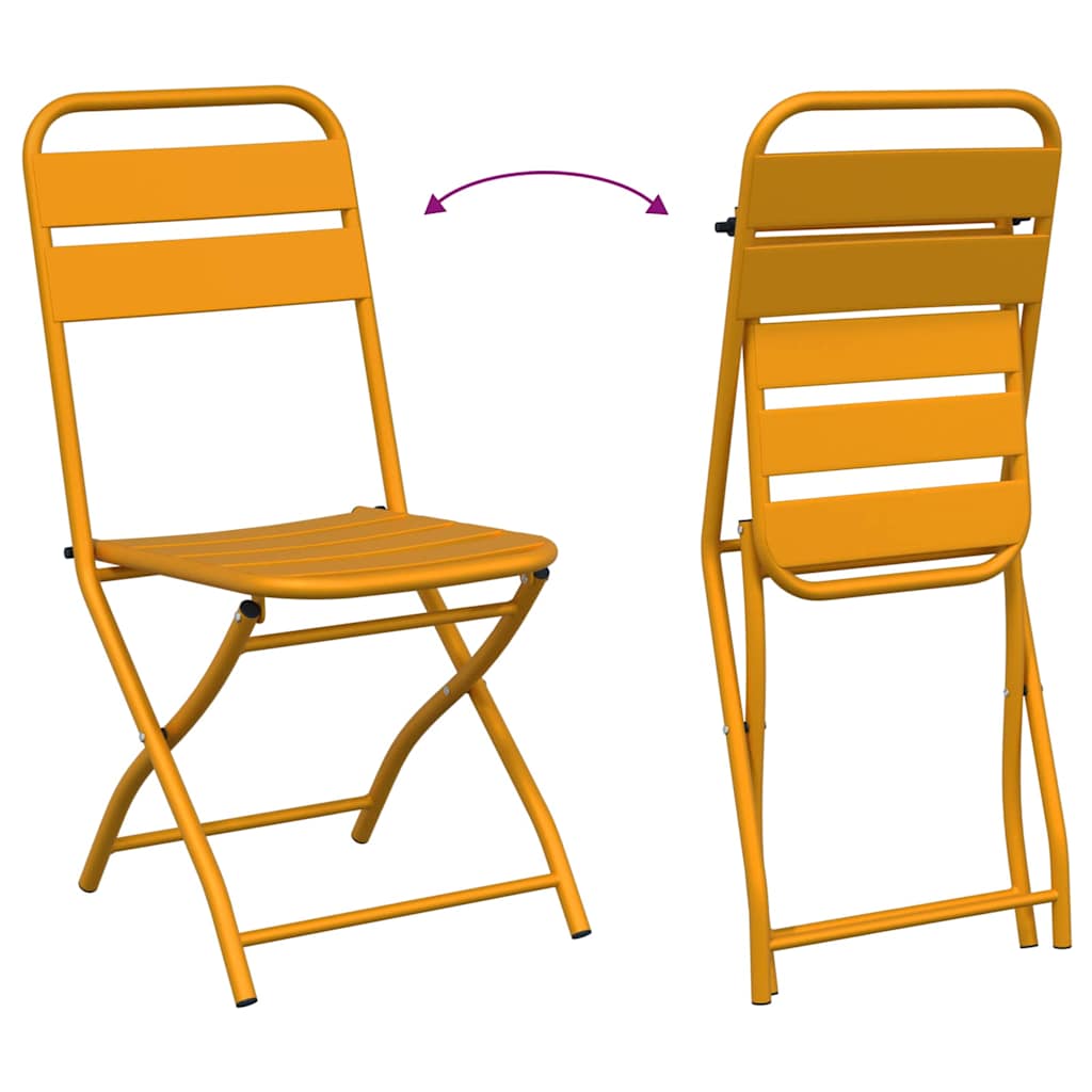 Garten Klappstuhl 2 pcs Senfgelb 55 x 56,5 x 91cm Stahl