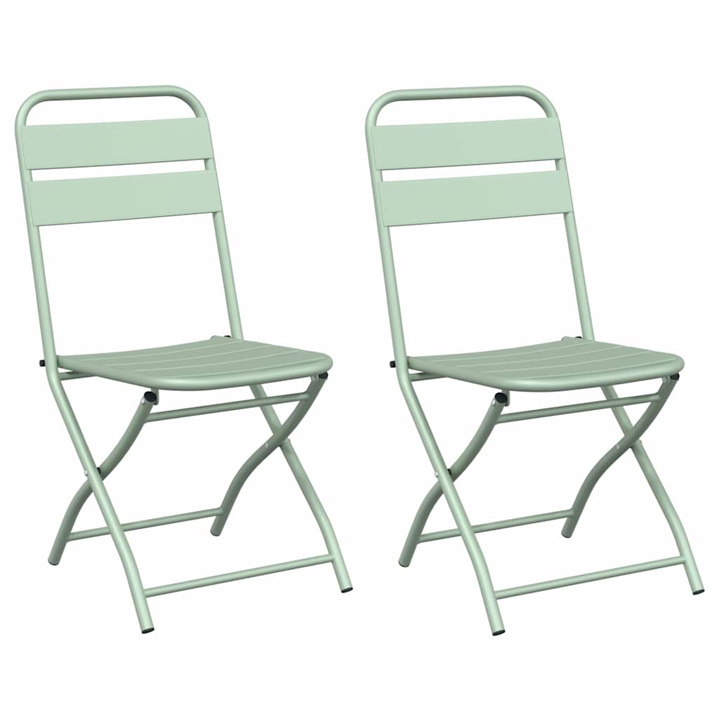 Garten Klappstuhl 2 pcs Grün 55 x 56,5 x 91cm Stahl