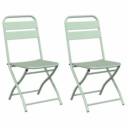 Garten Klappstuhl 2 pcs Grün 55 x 56,5 x 91cm Stahl