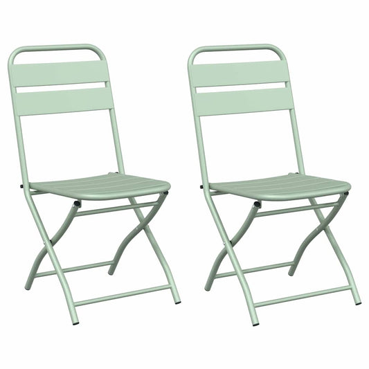Garten Klappstuhl 2 pcs Grün 55 x 56,5 x 91cm Stahl