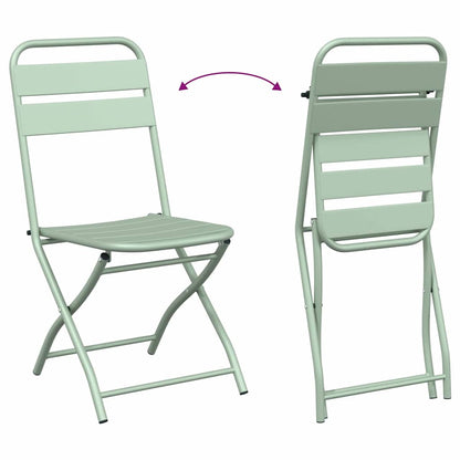 Garten Klappstuhl 2 pcs Grün 55 x 56,5 x 91cm Stahl