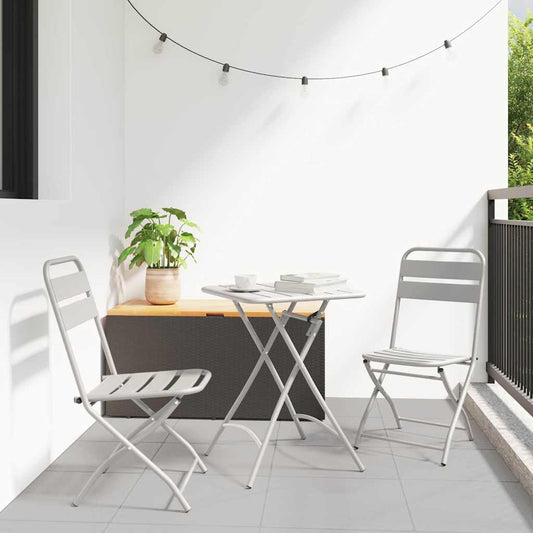 Garten Klappstuhl 2 pcs Beige 55 x 56,5 x 91cm Stahl