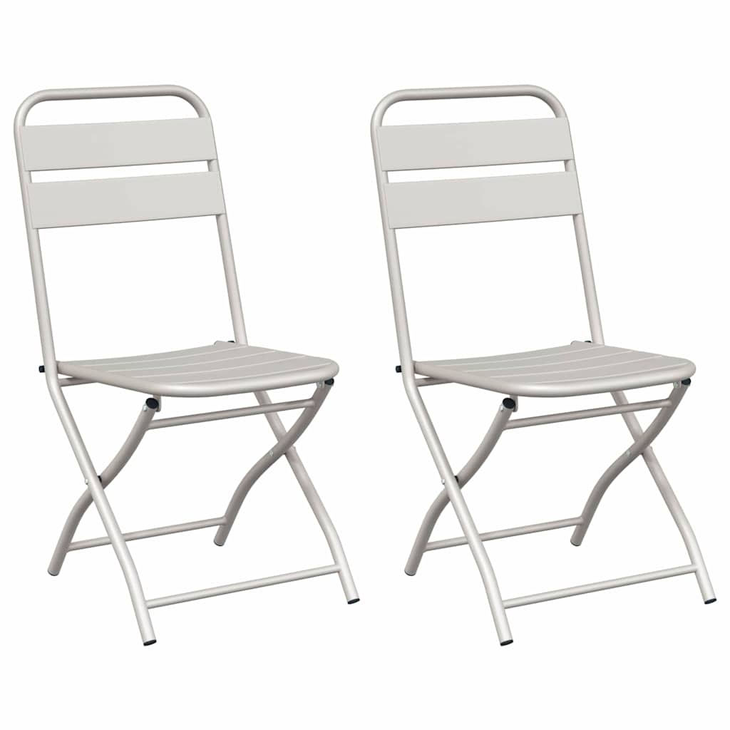 Garten Klappstuhl 2 pcs Beige 55 x 56,5 x 91cm Stahl