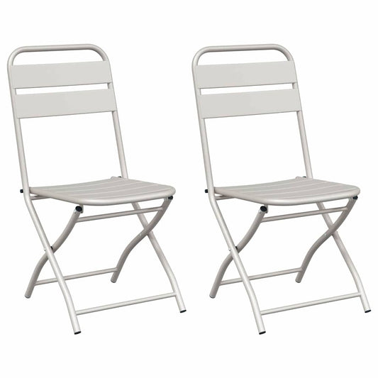 Garten Klappstuhl 2 pcs Beige 55 x 56,5 x 91cm Stahl