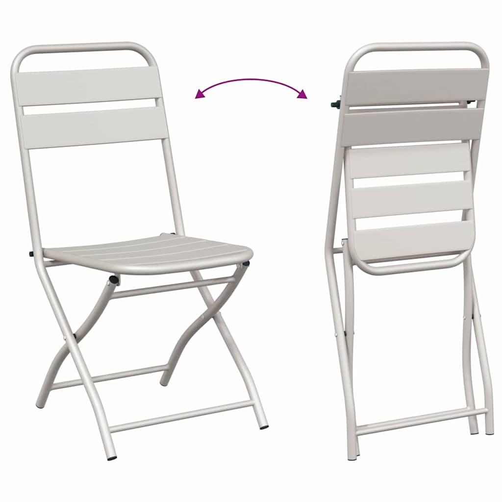 Garten Klappstuhl 2 pcs Beige 55 x 56,5 x 91cm Stahl
