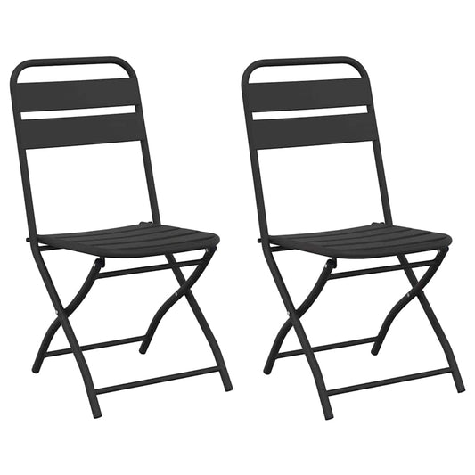 Garten Klappstuhl 2 pcs Anthrazit 55 x 56,5 x 91cm Stahl