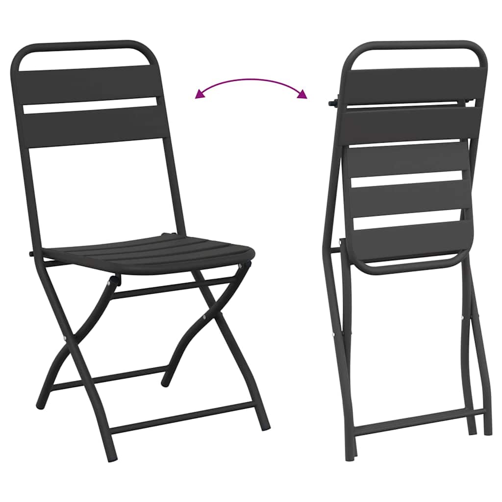 Garten Klappstuhl 2 pcs Anthrazit 55 x 56,5 x 91cm Stahl