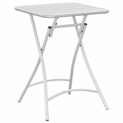 Gartentisch Weiß 55 x 55 x 73 cm Pulverbeschichteter Stahl