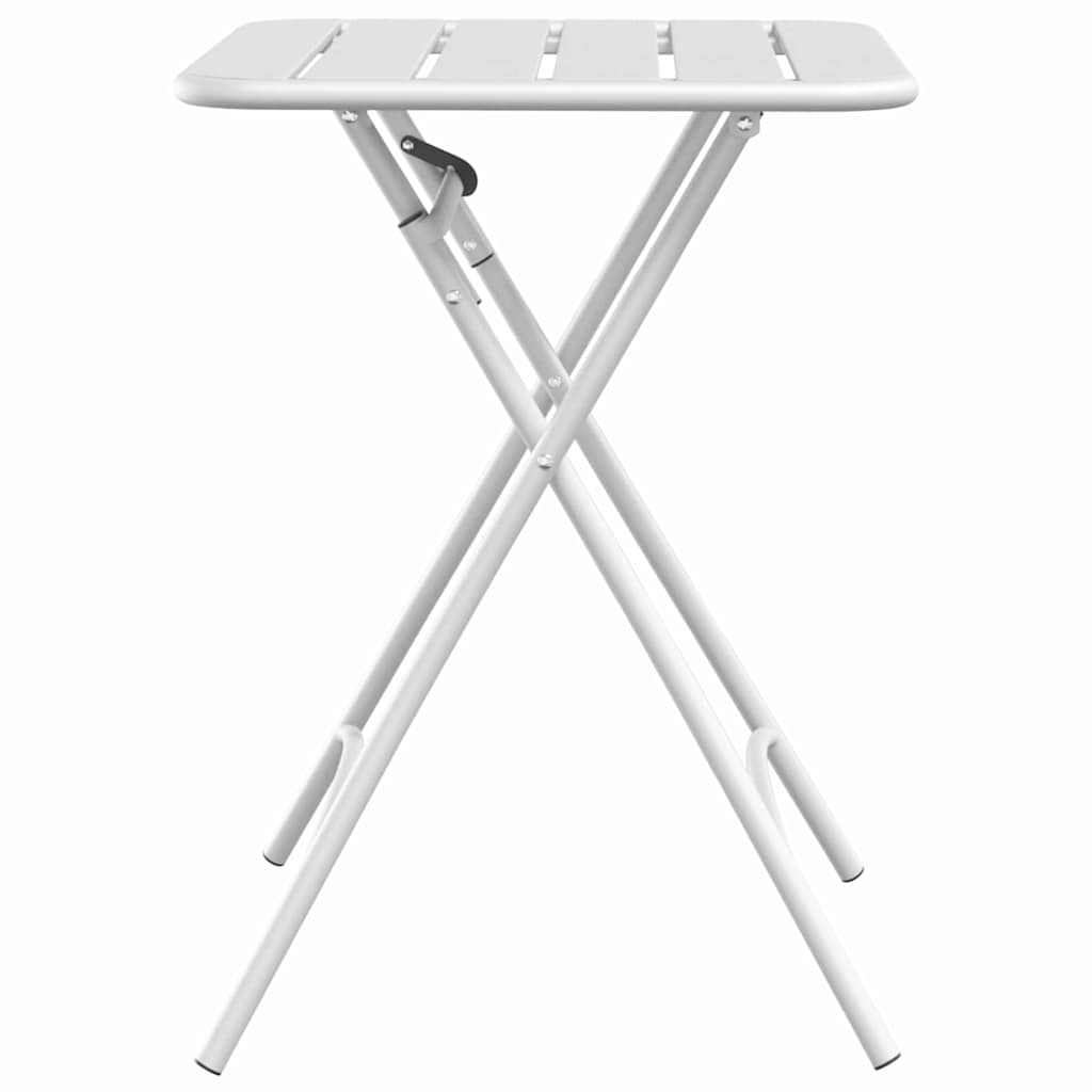 Gartentisch Weiß 55 x 55 x 73 cm Pulverbeschichteter Stahl