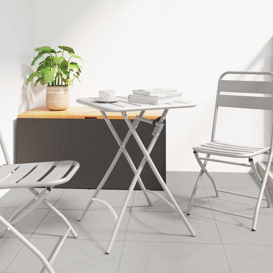 Gartentisch Beige 55 x 55 x 73 cm Pulverbeschichteter Stahl