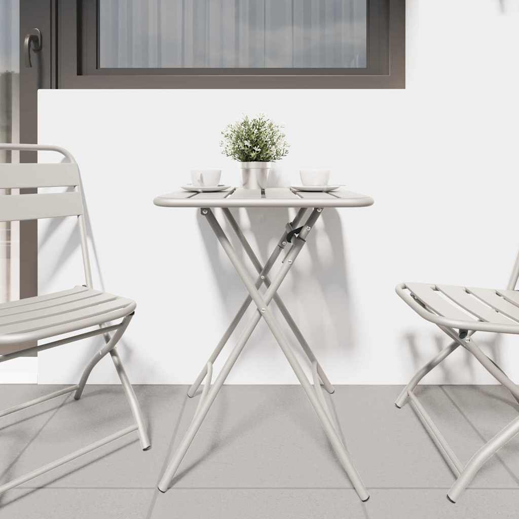 Gartentisch Beige 55 x 55 x 73 cm Pulverbeschichteter Stahl