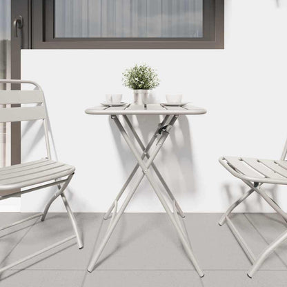 Gartentisch Beige 55 x 55 x 73 cm Pulverbeschichteter Stahl