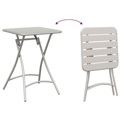 Gartentisch Beige 55 x 55 x 73 cm Pulverbeschichteter Stahl