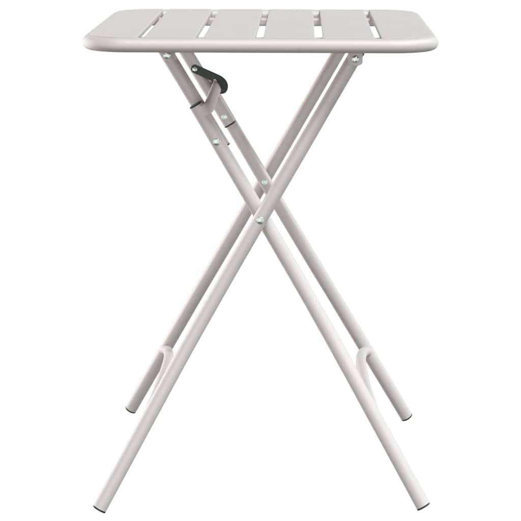 Gartentisch Beige 55 x 55 x 73 cm Pulverbeschichteter Stahl