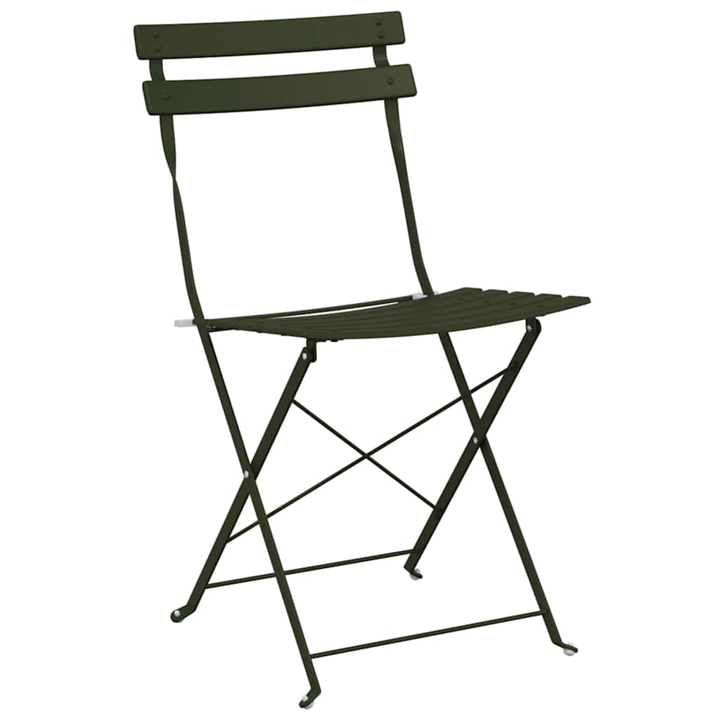 Garten Klappstuhl Falten 2 pcs Grün 42 x 46 x 82cm Stahl
